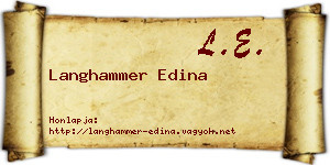 Langhammer Edina névjegykártya